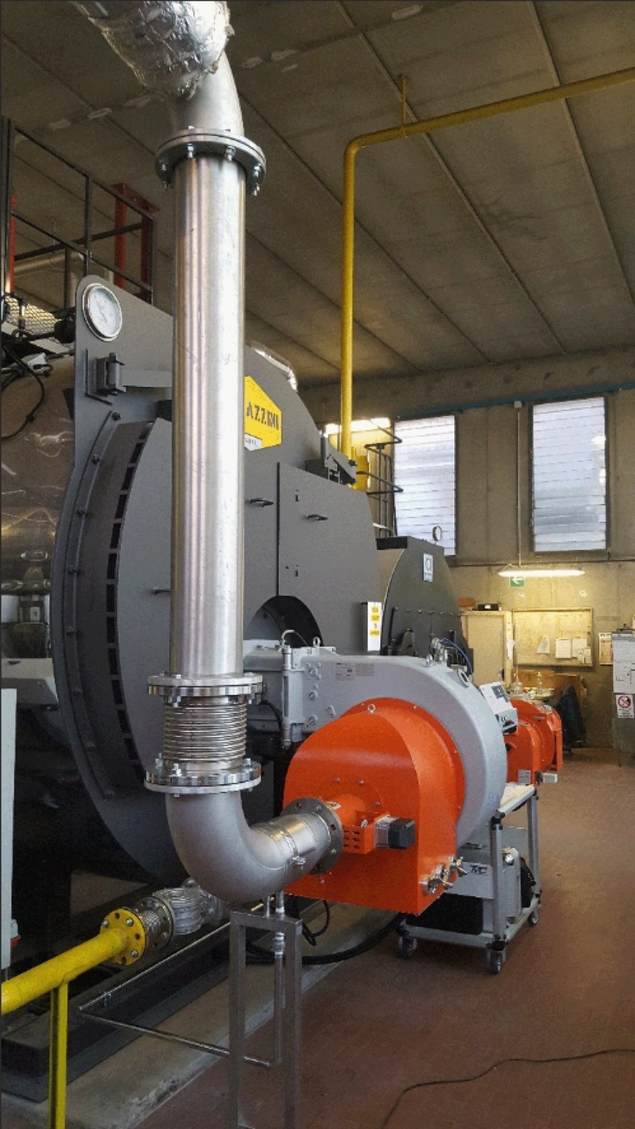 Baltur gas burner installed on a textile dyeing plant boiler