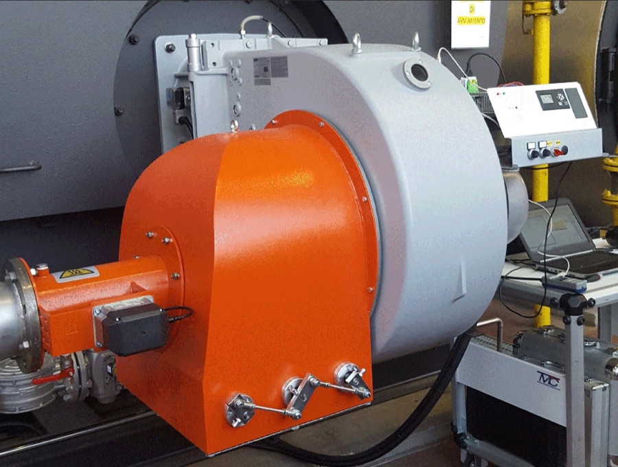 Burner control bench at a textile dyeing plant